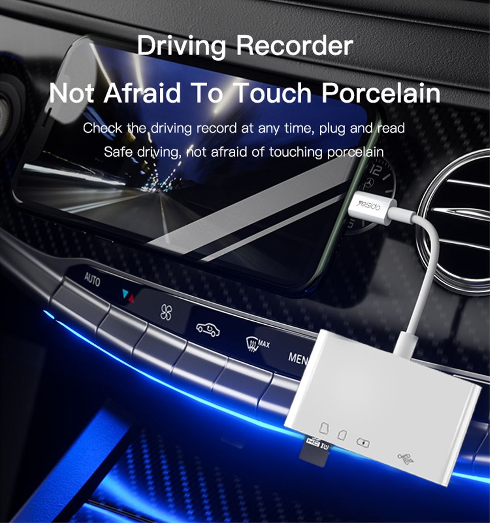 Yesido Lightning Hub 4-i-1 OTG-adapter