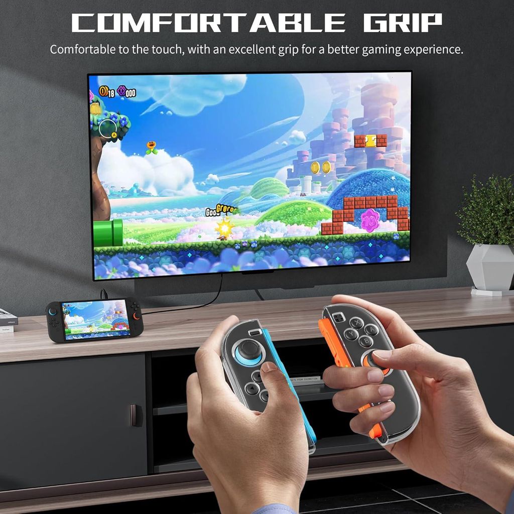 Nintendo Switch 2 Joy-Con-skall og joystick-deksel - gjennomsiktig