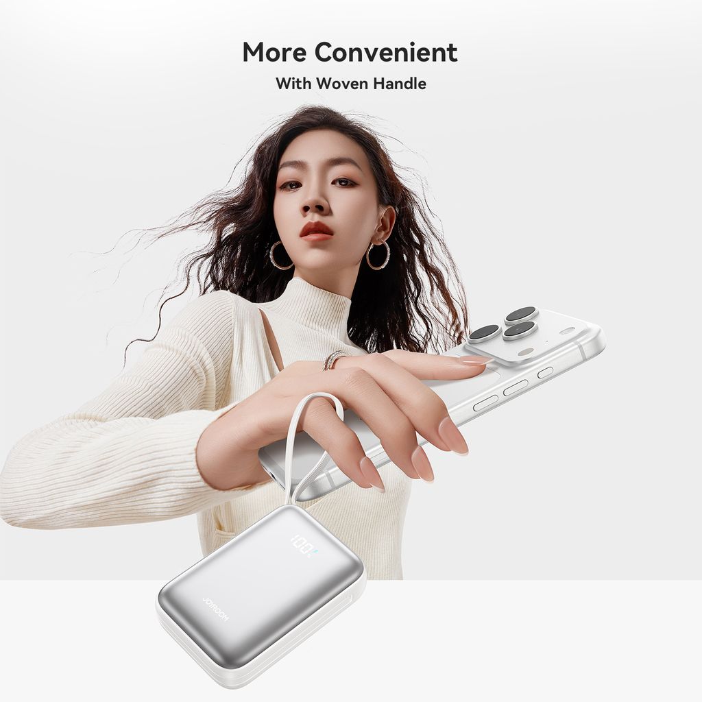 Joyroom JR-PBF29 Mini-Powerbank 20.000 mAh 22,5 W mit zwei Kabeln – Schwarz