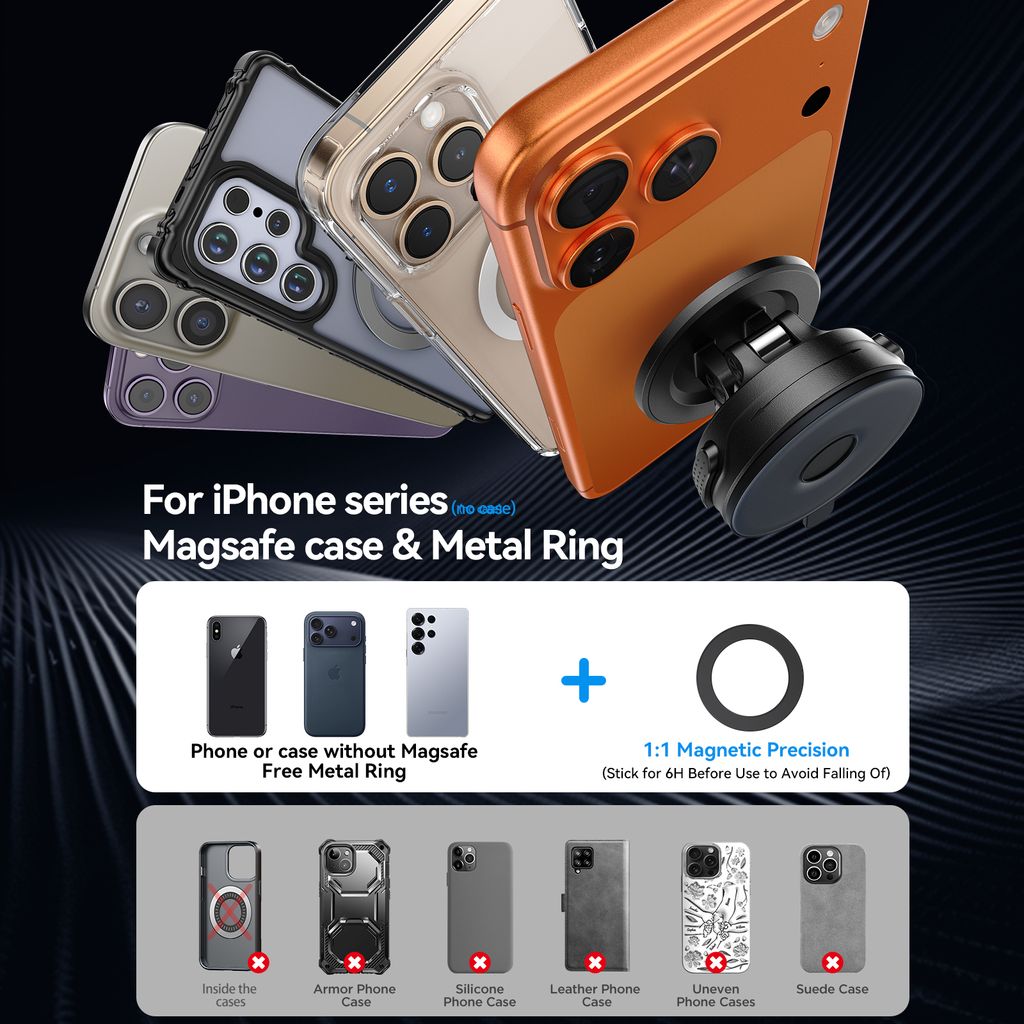 Joyroom JR-ZS510 MagSafe telefonhållare för bil med Sugkopp – svart