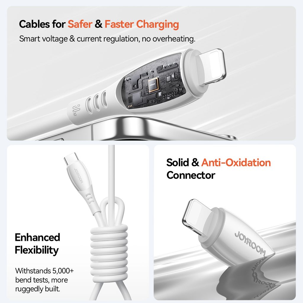 Joyroom S-A59 hurtigladekabel USB-C til Lightning 30W 1.2m – hvit