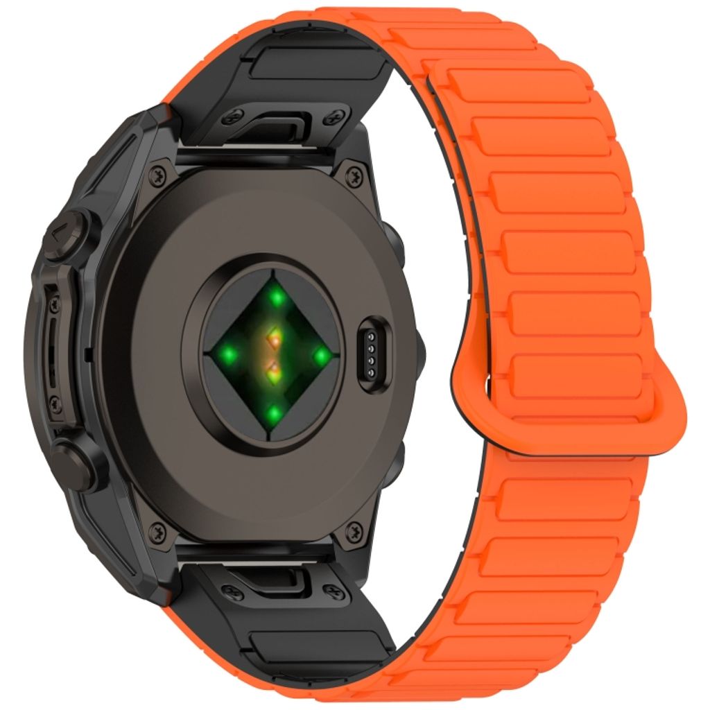 Garmin Fenix 8 43mm Klokkereim i silikon tofarget - Svart / Oransje