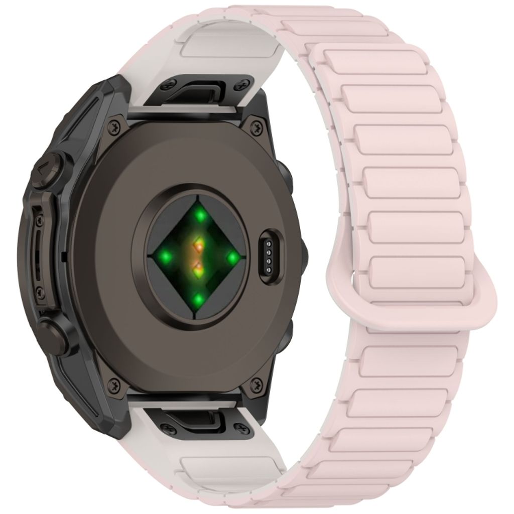 Garmin Fenix 8 43mm Klokkereim i silikon tofarget - Rosa / Hvit
