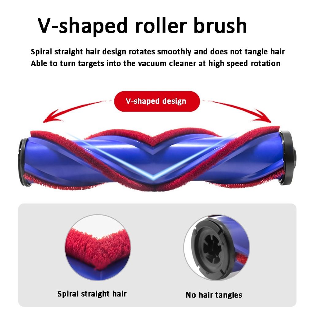 Vloerborstel met klitvrije, direct aangedreven rolborstel voor Dyson V10 Slim / V12