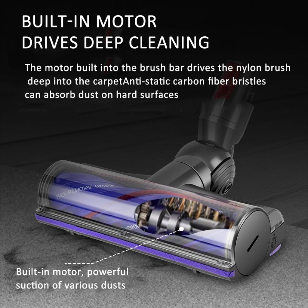 Golvborste med direktdriven rullborste till Dyson V7 / V8 / V10 / V11