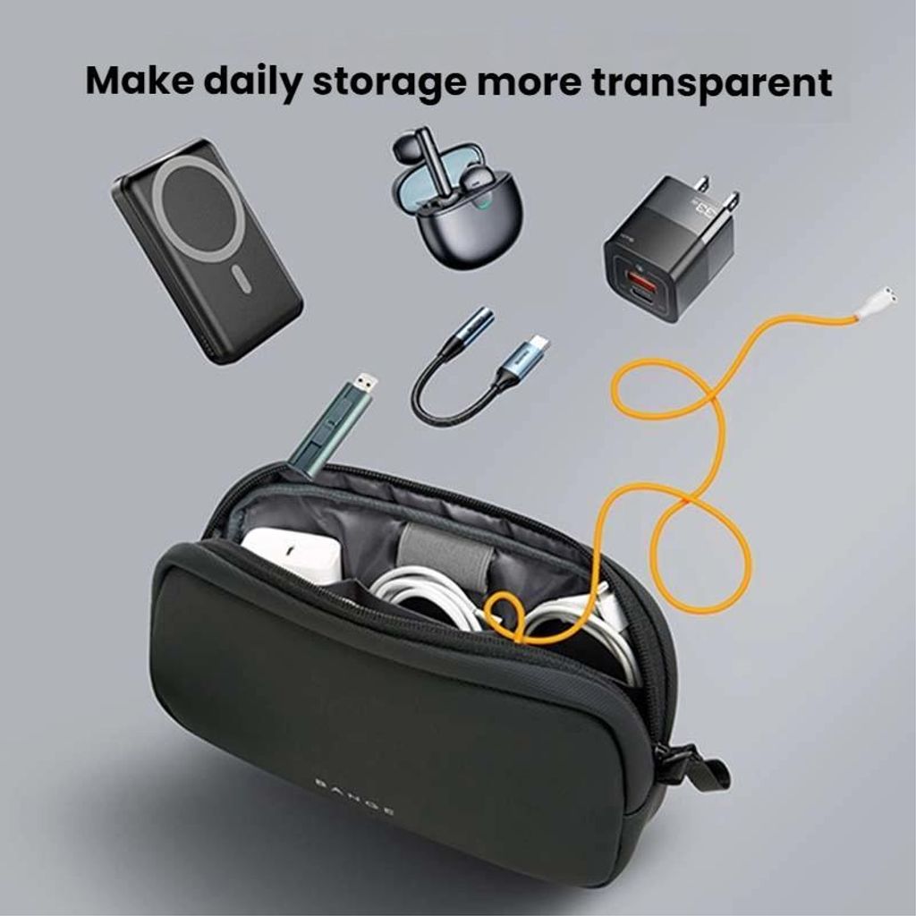 BANGE 3066 Lille opbevaringstaske til kabler, opladere og elektronik – Sort