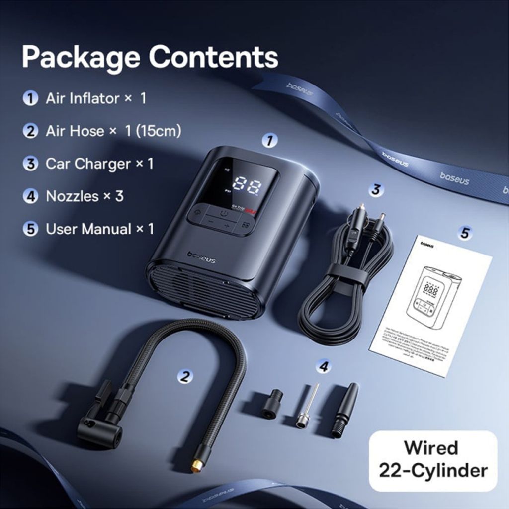 Baseus GoTrip VA1 Super Mini Luftkompressor – Grå