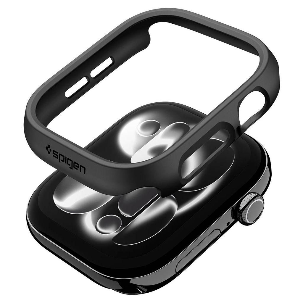 Spigen Thin Fit Cover til Apple Watch 12 (46mm) - Sort