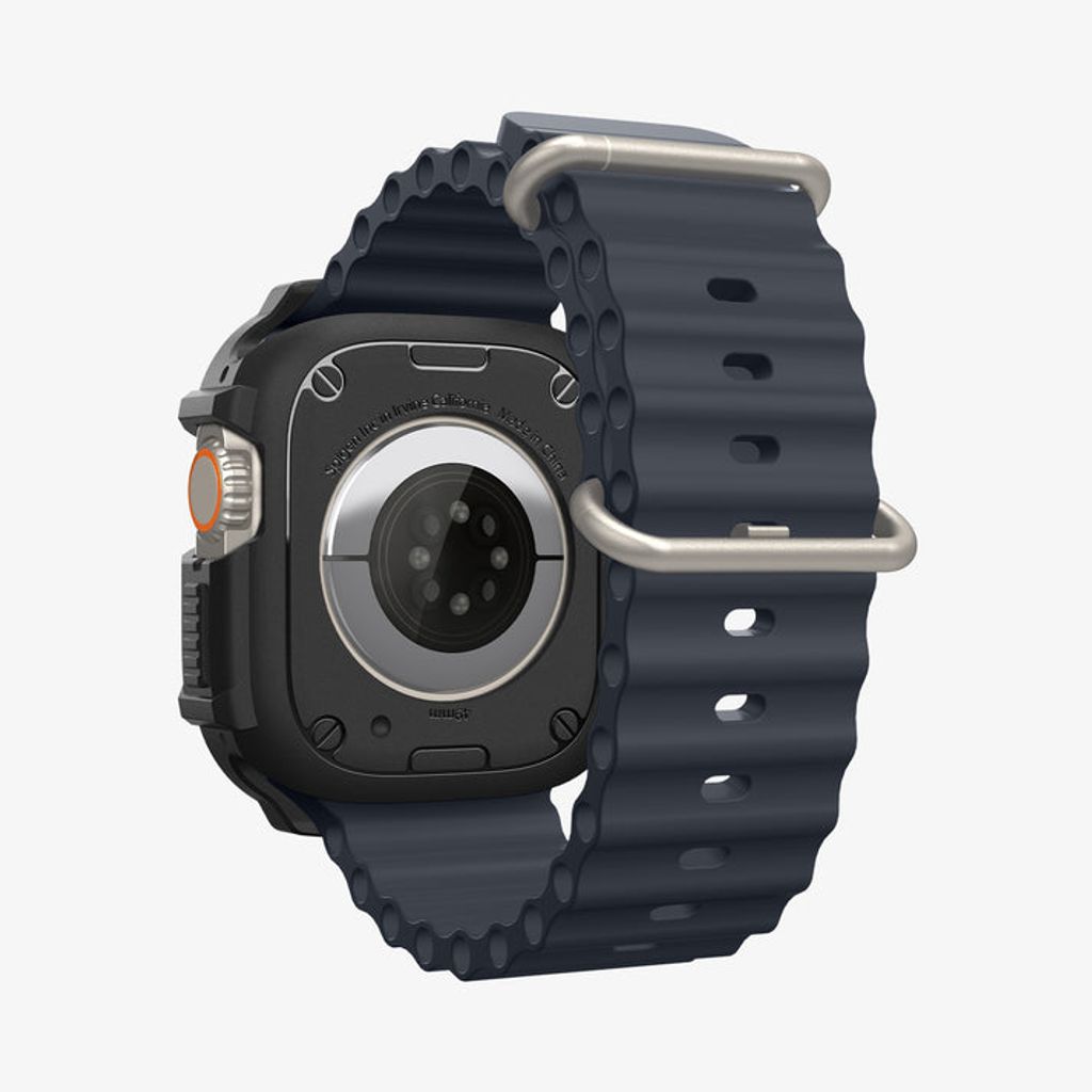 Spigen Apple Watch Ultra 4/3/2/1 49mm kuori Rugged Armor näytönsuojalla  - Musta