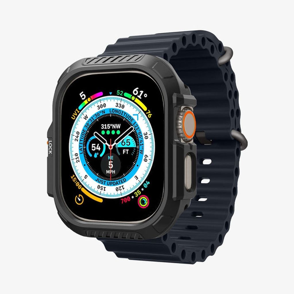 Spigen Apple Watch Ultra 4/3/2/1 49mm kuori Lock Fit - Musta