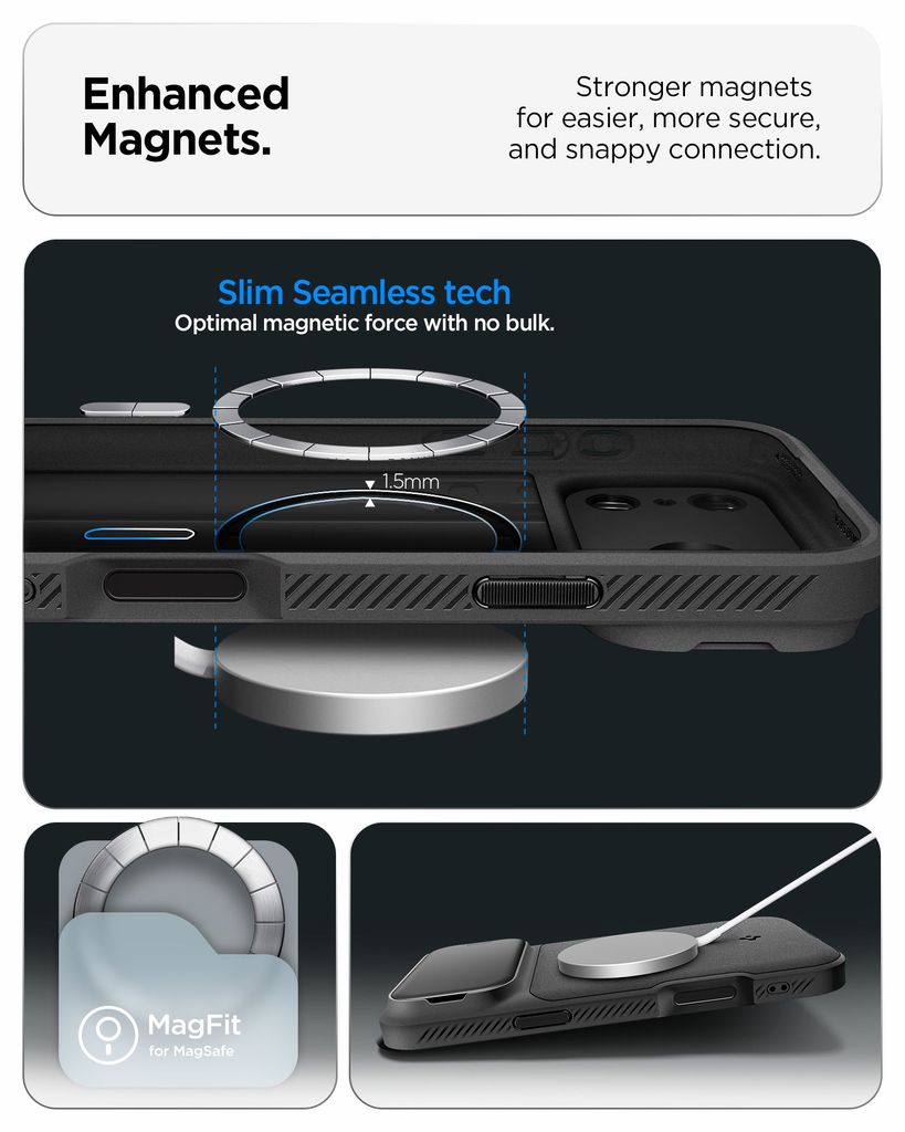 Spigen Optik Armor MagFit Deksel til iPhone 18 Pro / 17 Pro - Svart