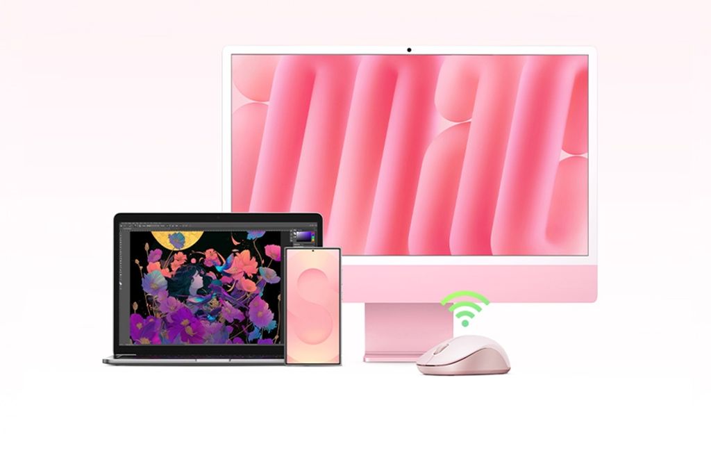 Ugreen M331 Trådlös multi-mode mus – rosa