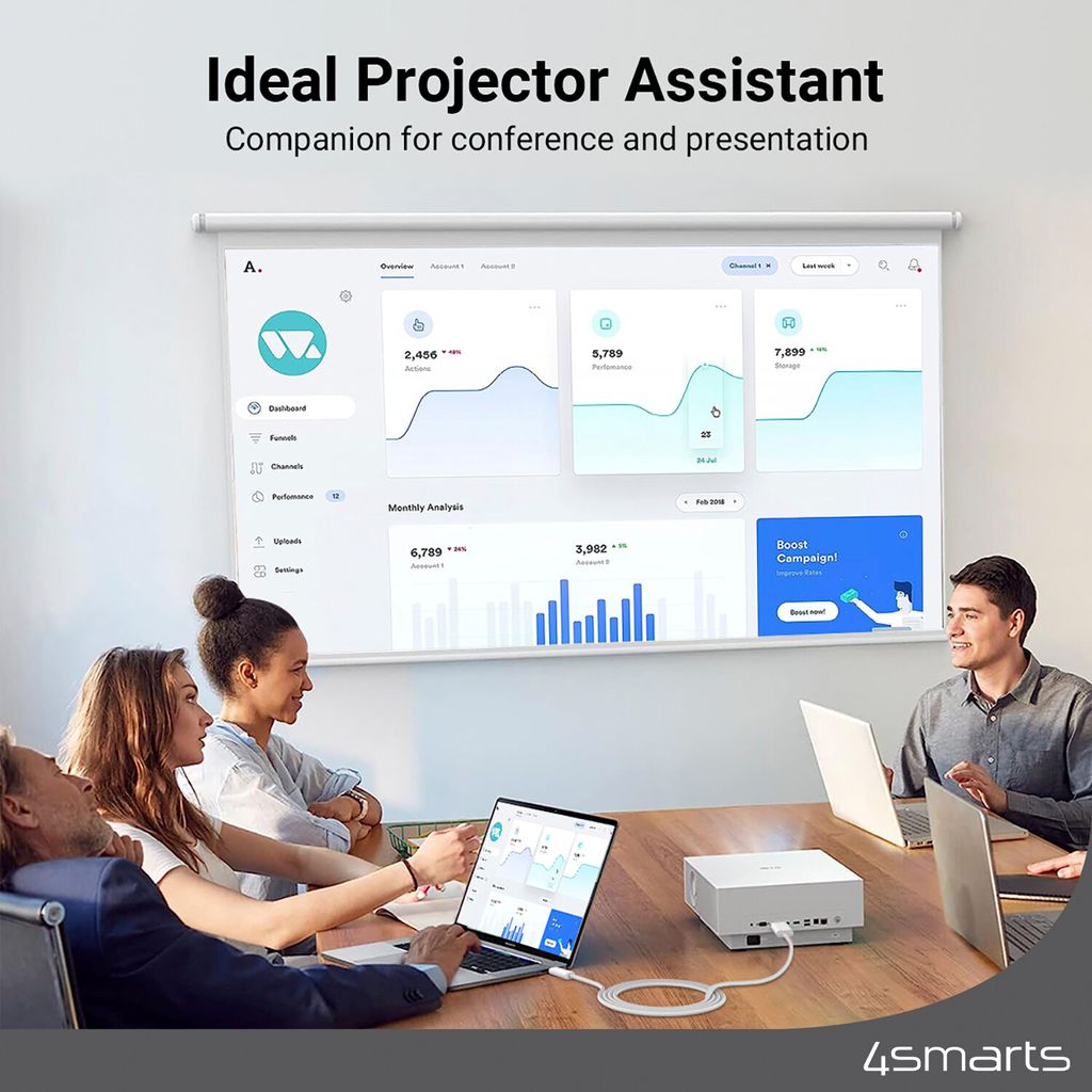 4Smarts USB-C til DisplayPort-kabel - hvid, 2m