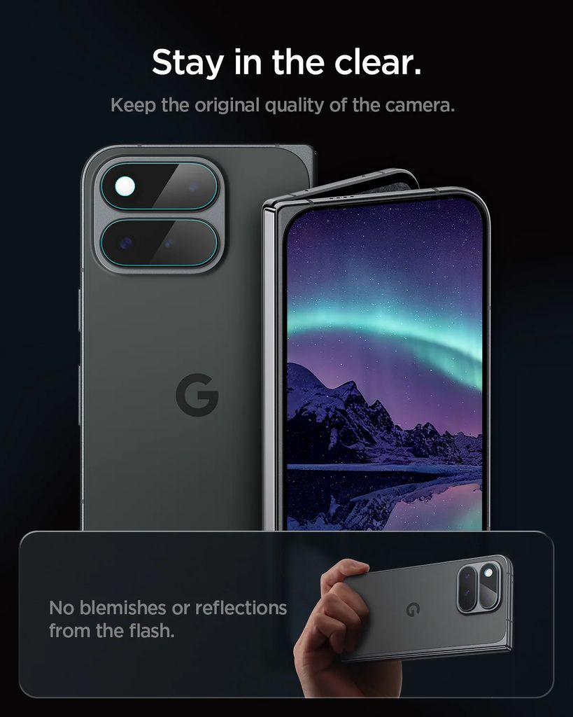 Spigen Glas.tR EZ Fit Optik Pro -linssinsuoja 2-pakkaus  Google Pixel 11 Pro Fold:lle