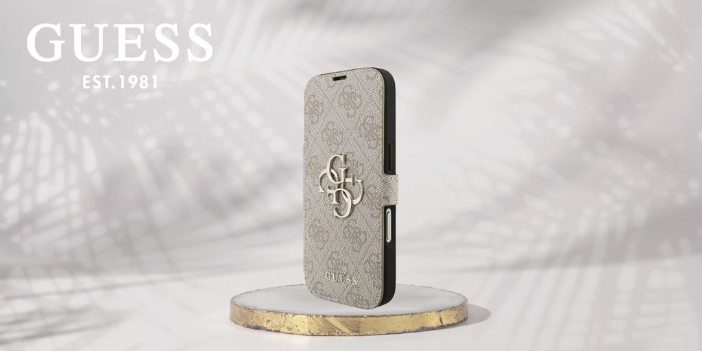 Guess 4G Metal Logo -kotelo iPhone 18 Pro Max/17 Pro Max:lle - Vaaleanpunainen