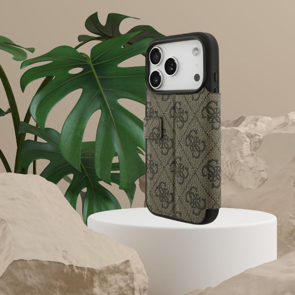 Guess 4G Metal Logo -kotelo iPhone 18 Pro Max/17 Pro Max:lle - Ruskea