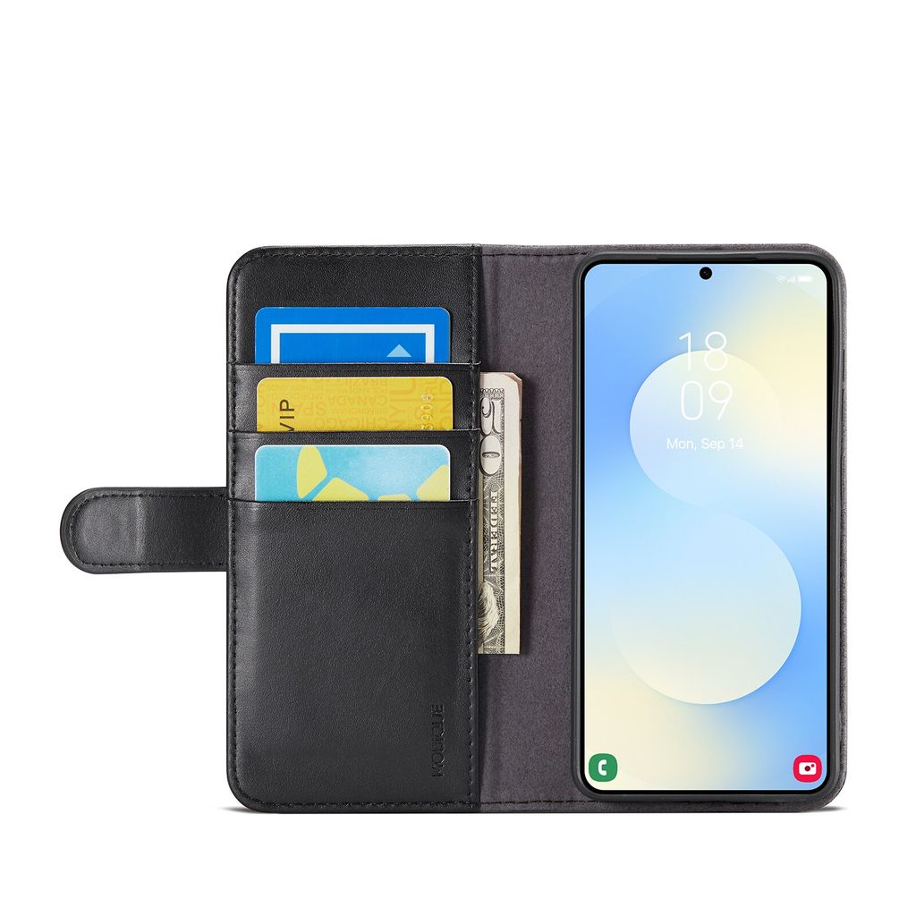 Mobique Samsung Galaxy S26 Plånboksfodral Äkta Läder – Svart