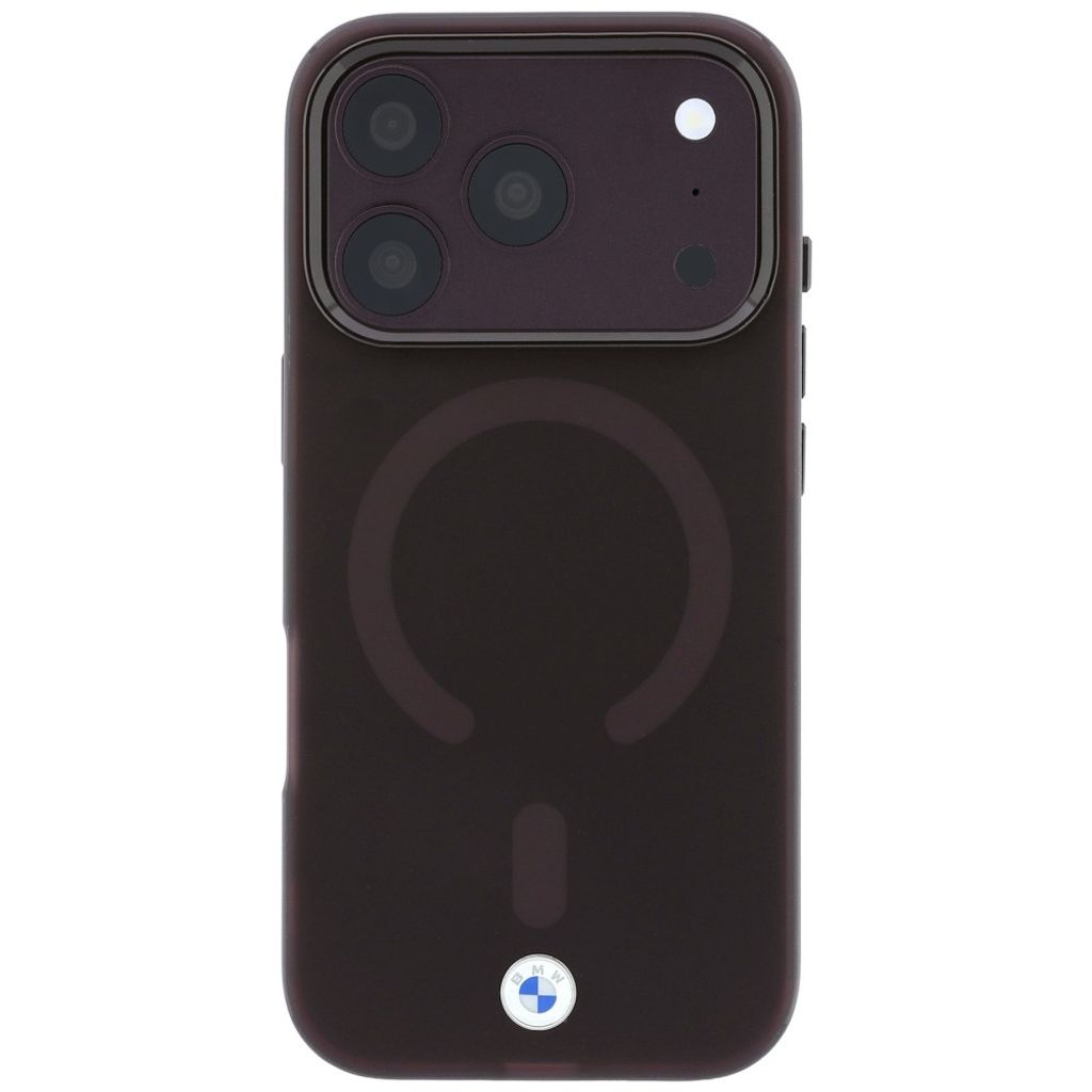 BMW Sign Frosted IML Metal Logo MagSafe -kuori till iPhone 18 Pro/17 Pro - Burgundi