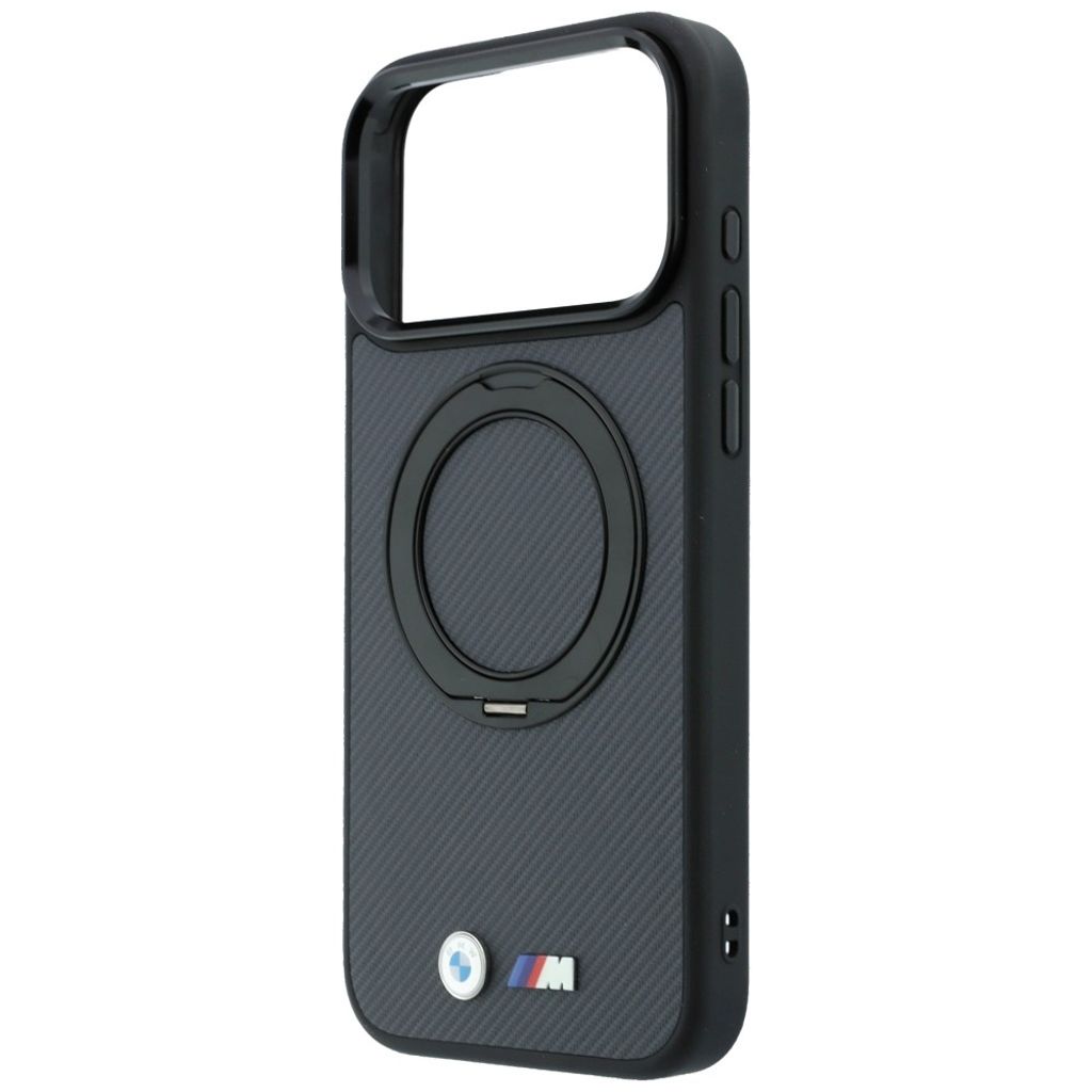 BMW Kevlar Ring Stand 360 MagSafe -kuori till iPhone 18 Pro/17 Pro - Harmaa