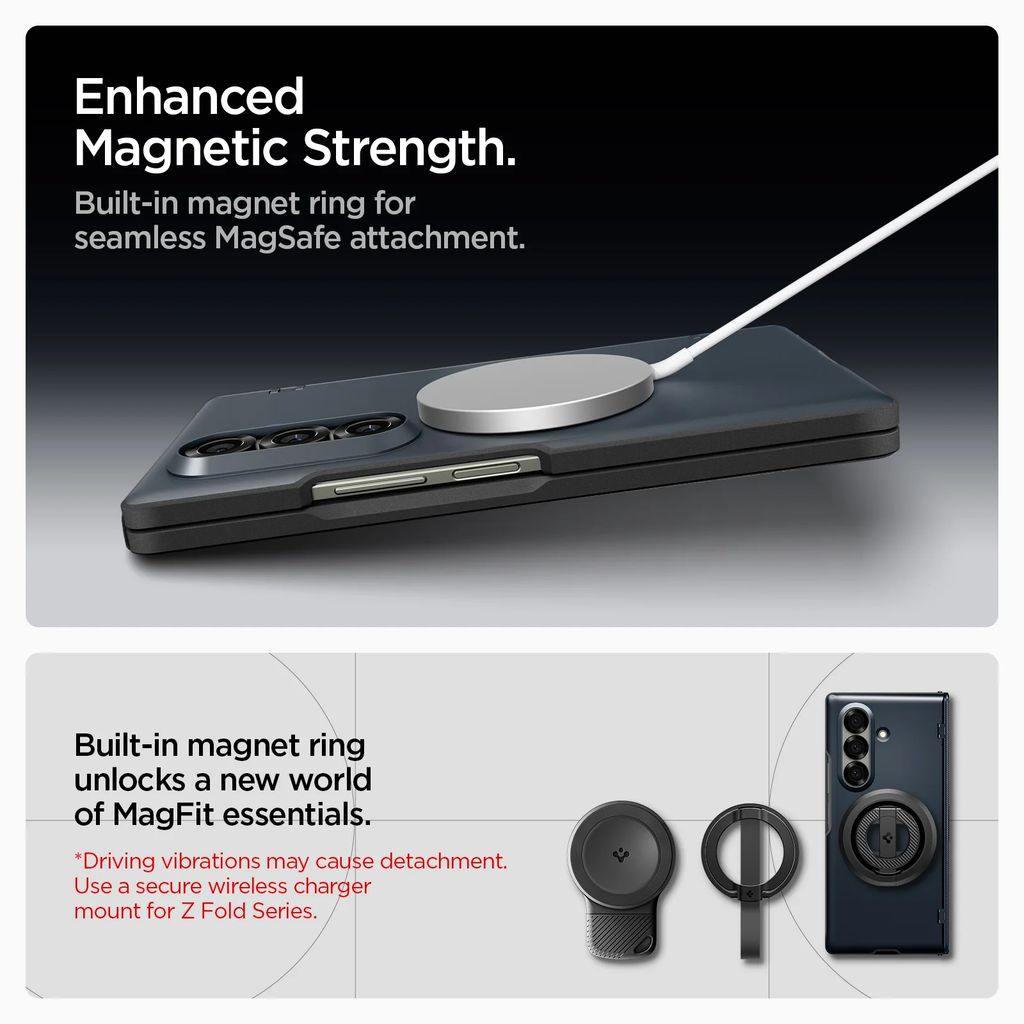 Spigen Slim Armor Pro MagSafe Skal till Samsung Galaxy Z Fold 7 - Metal Slate