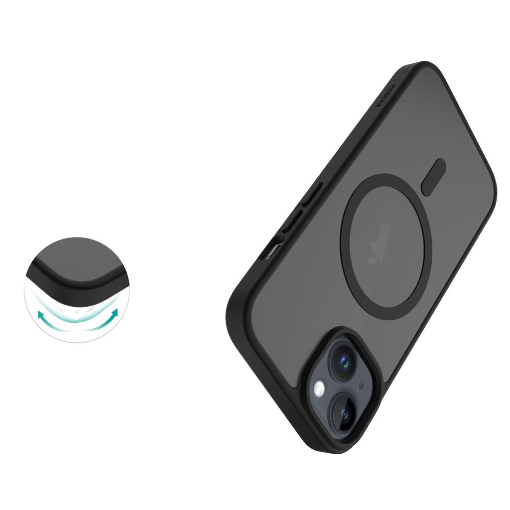 Mobique iPhone 13 MagSafe Hybrid Cover - Frostet Sort