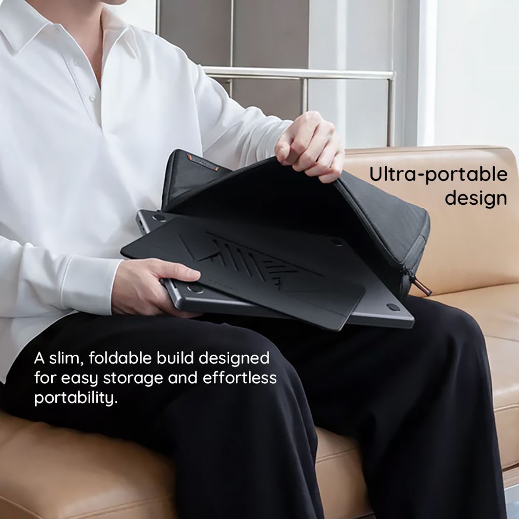 Spigen Slim Fold skrivbordsstativ för laptop upp till 14" LD201-S6 – svart