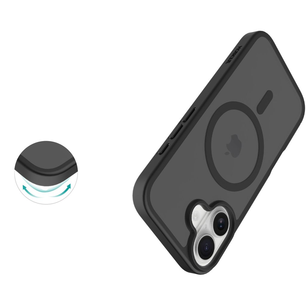 Mobique iPhone 17 MagSafe Hybrid Cover - Frostet Sort