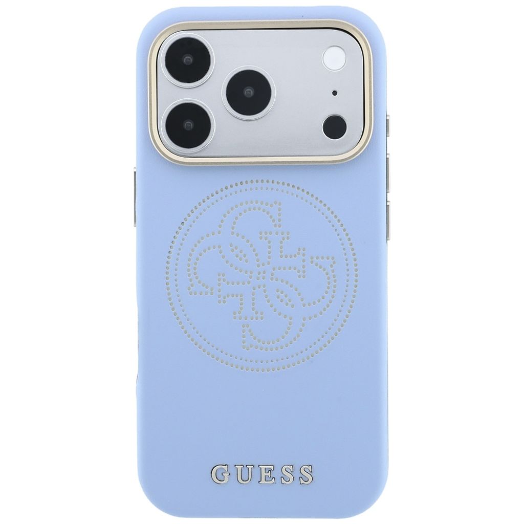 Guess Perforated 4G Gold Logo Magsafe -kuori iPhone 18 Pro Max:lle - Vaaleansininen