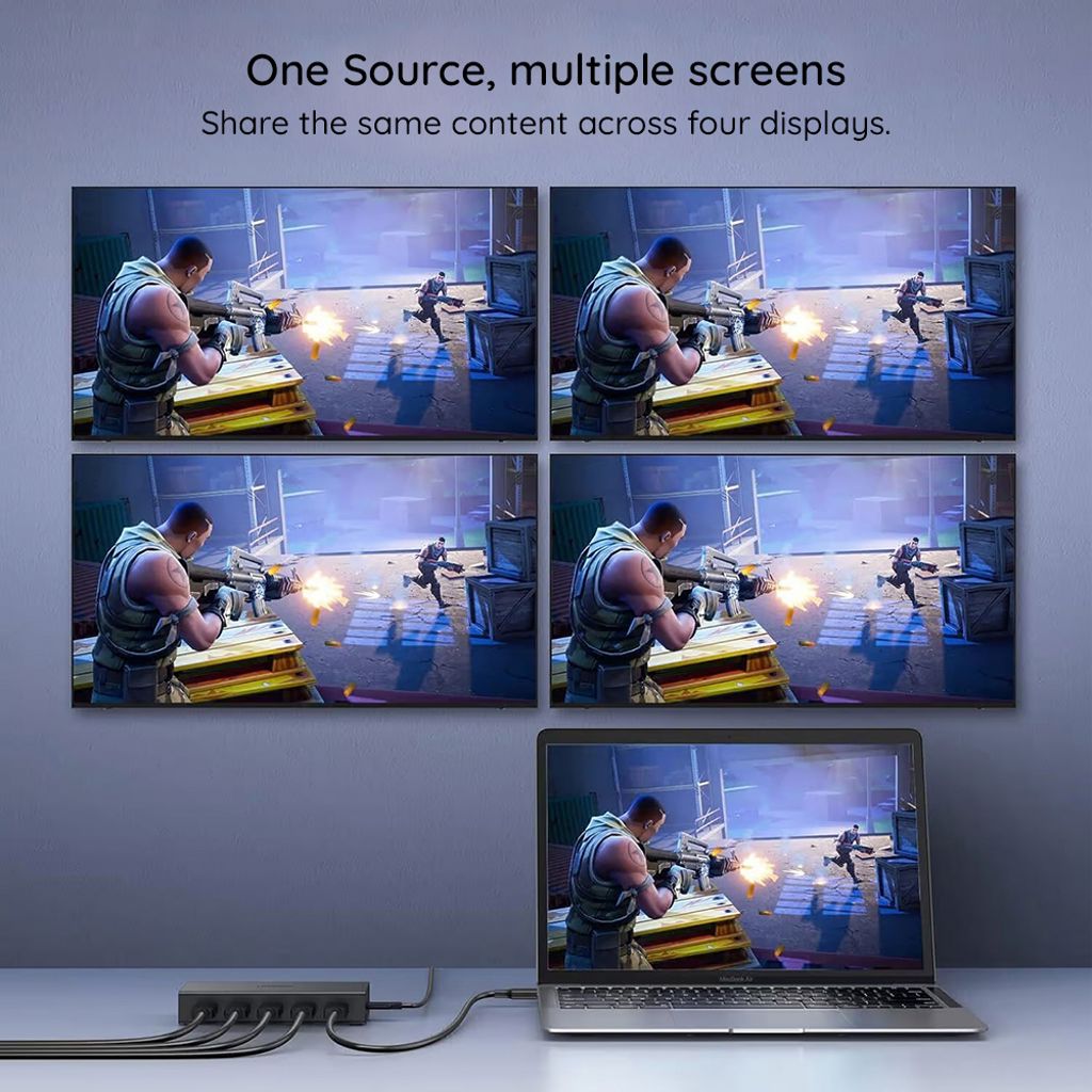 UGREEN CM570 HDMI-splitter med 4 portar 4K – svart