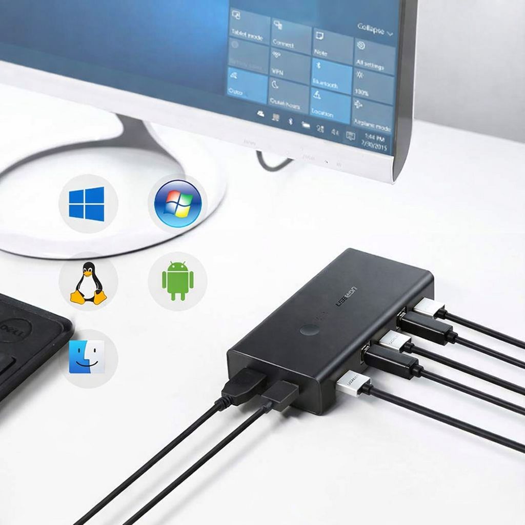 UGREEN CM200 HDMI-switch 2x HDMI / 2x USB-A – sort