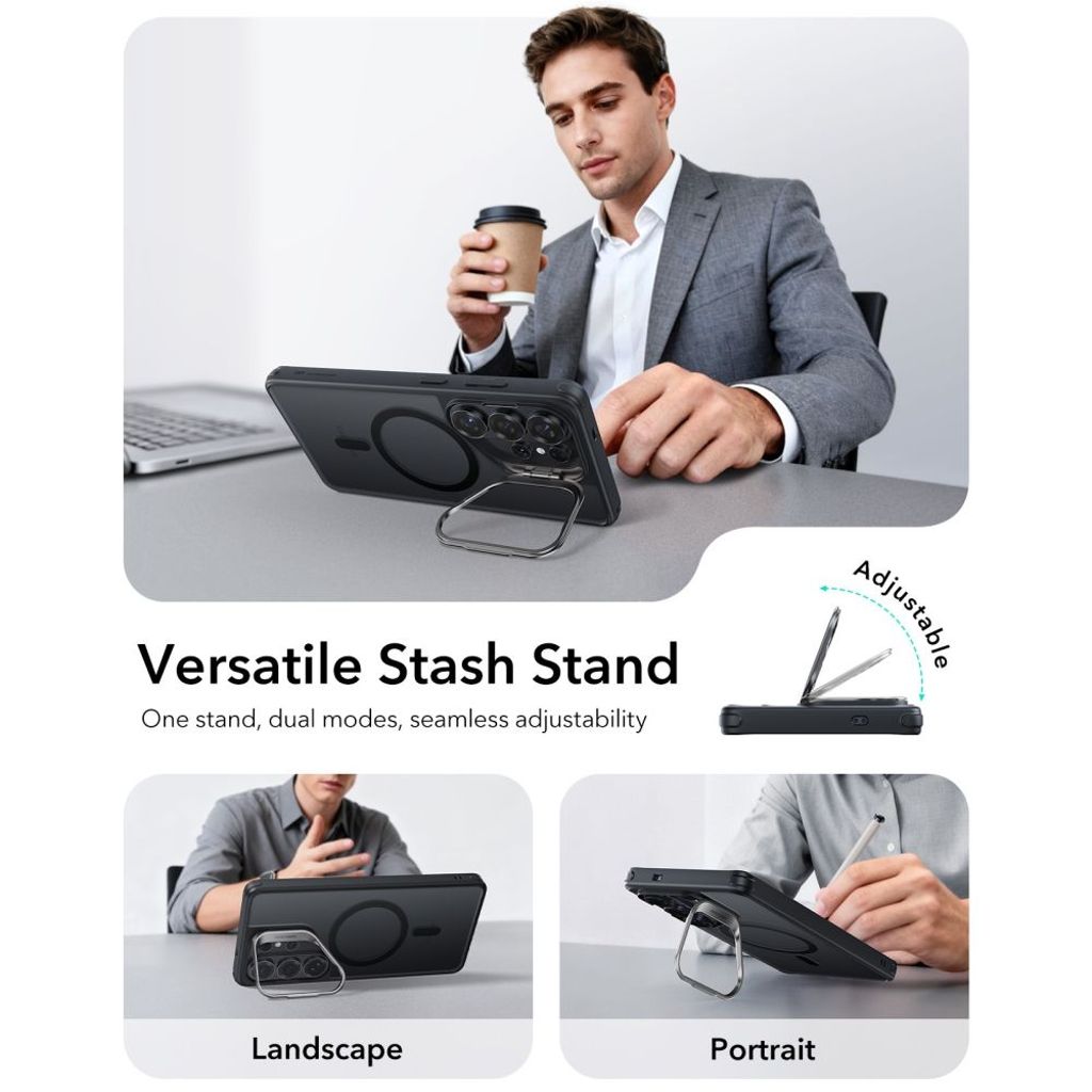 ESR Classic Hybrid Kickstand MagSafe Cover til Samsung Galaxy S26 Ultra - Sort