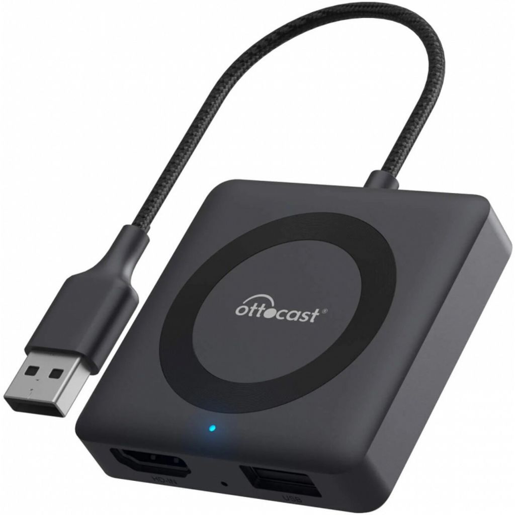 Ottocast CarPlay / Android Auto trådløs adapter Bil-TV Mate Max - sort CA361-C4