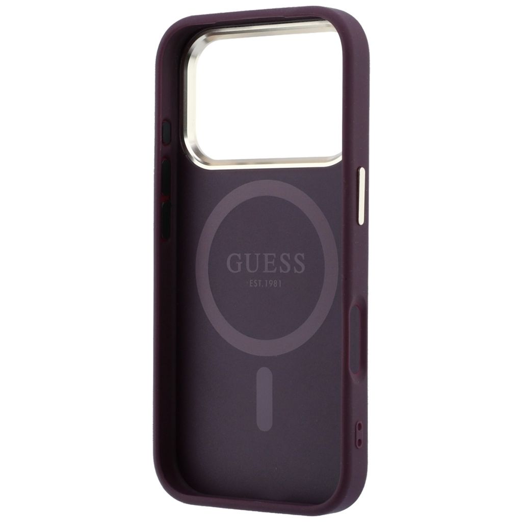 Guess Saffiano Small 4G Classic Logo MagSafe -kuori iPhone 18 Pro Max :lle - Burgundi