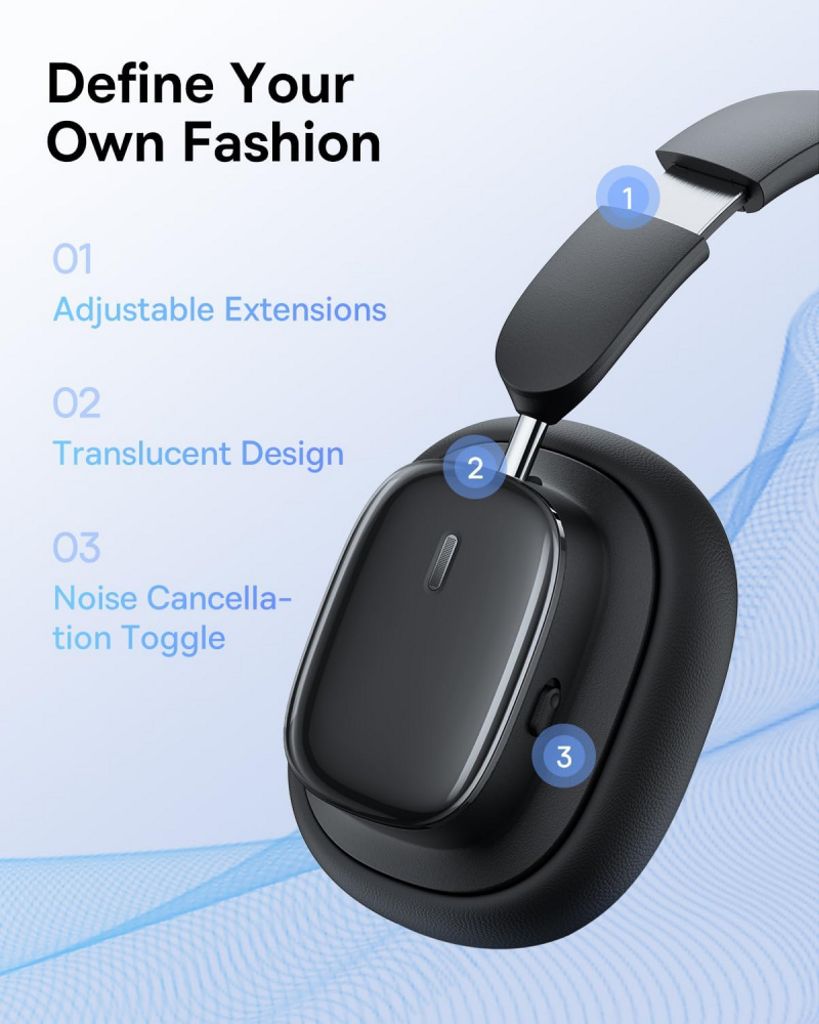 Baseus Bluetooth Hovedtelefoner Over-Ear Bowie H1i - Sort