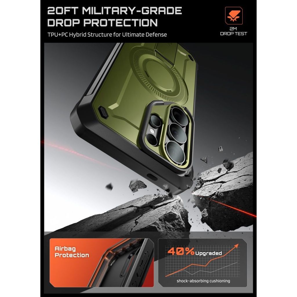 Supcase Unicorn Beetle Pro MagSafe Kuori Samsung Galaxy S26 Ultra - Vihreä/musta