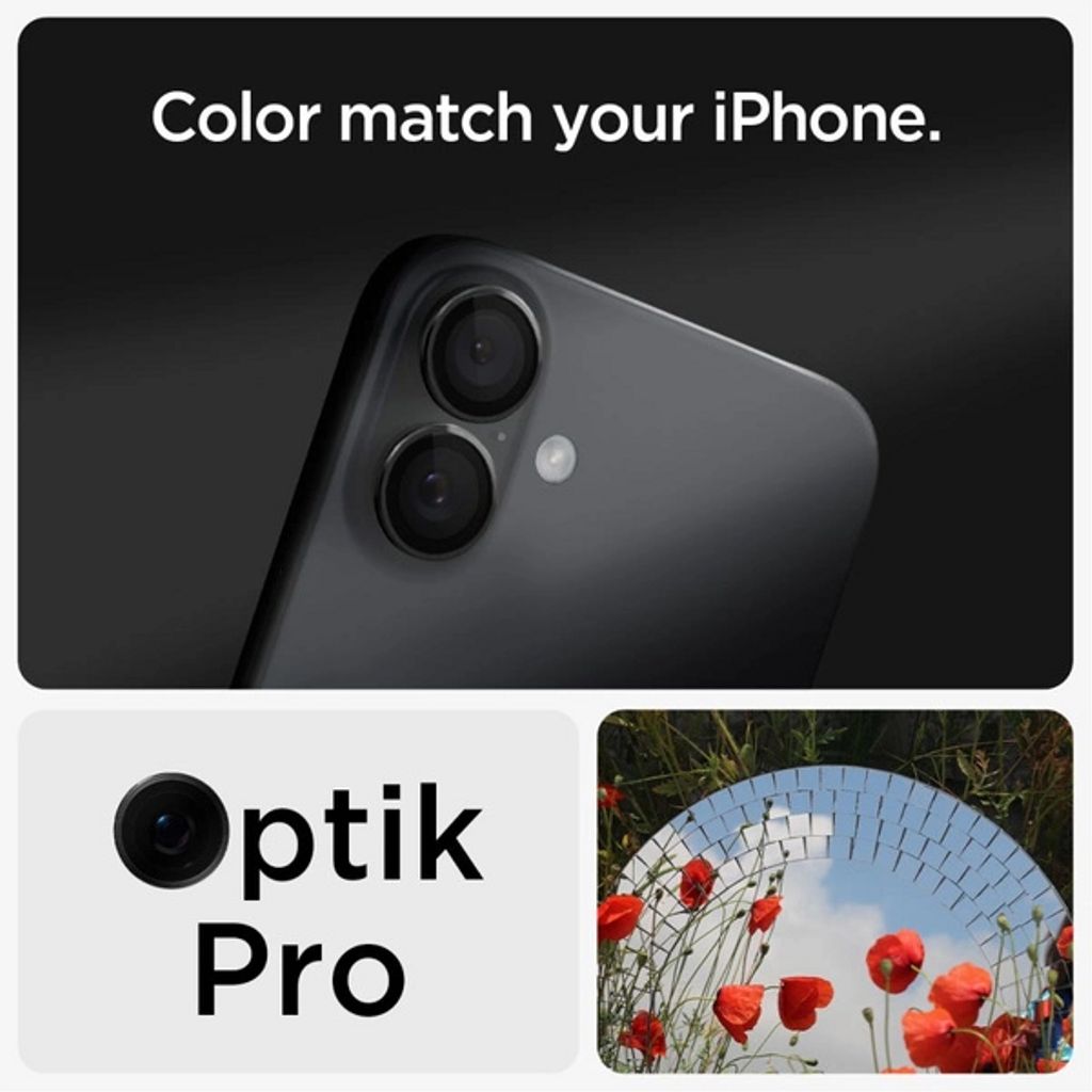 Spigen iPhone 17 / 16 Plus Glas.tR EZ Fit Optik Pro Linsebeskytter, 2 stk - Svart