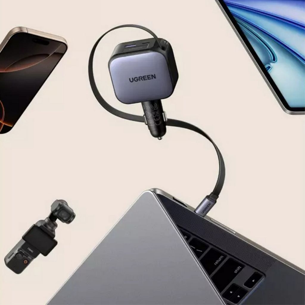 UGREEN Billader 90W, 6.1A, USB-A/USB-C med USB-C-kabel - Grå