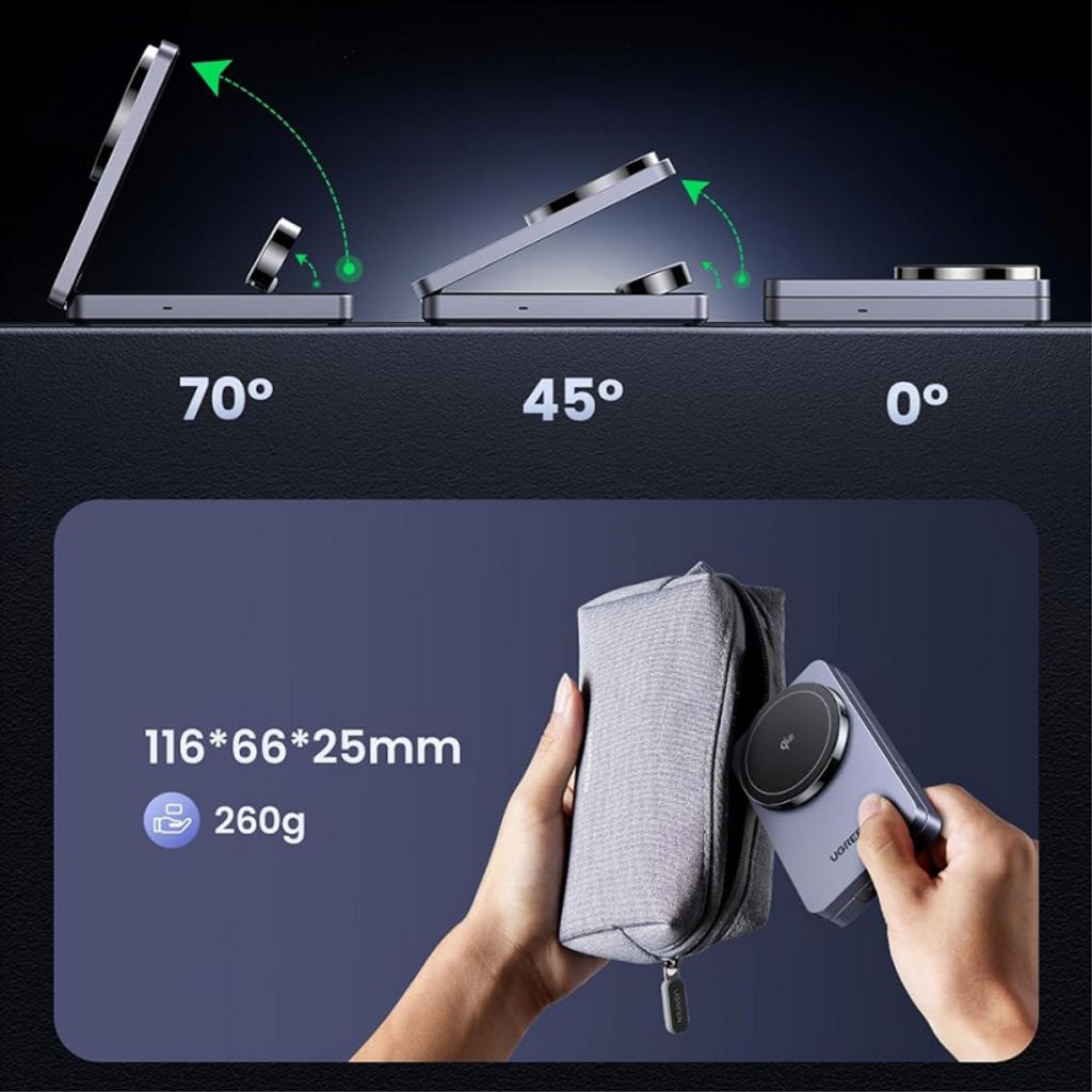 UGREEN W707 3-i-1 trådløs lader 25W – grå