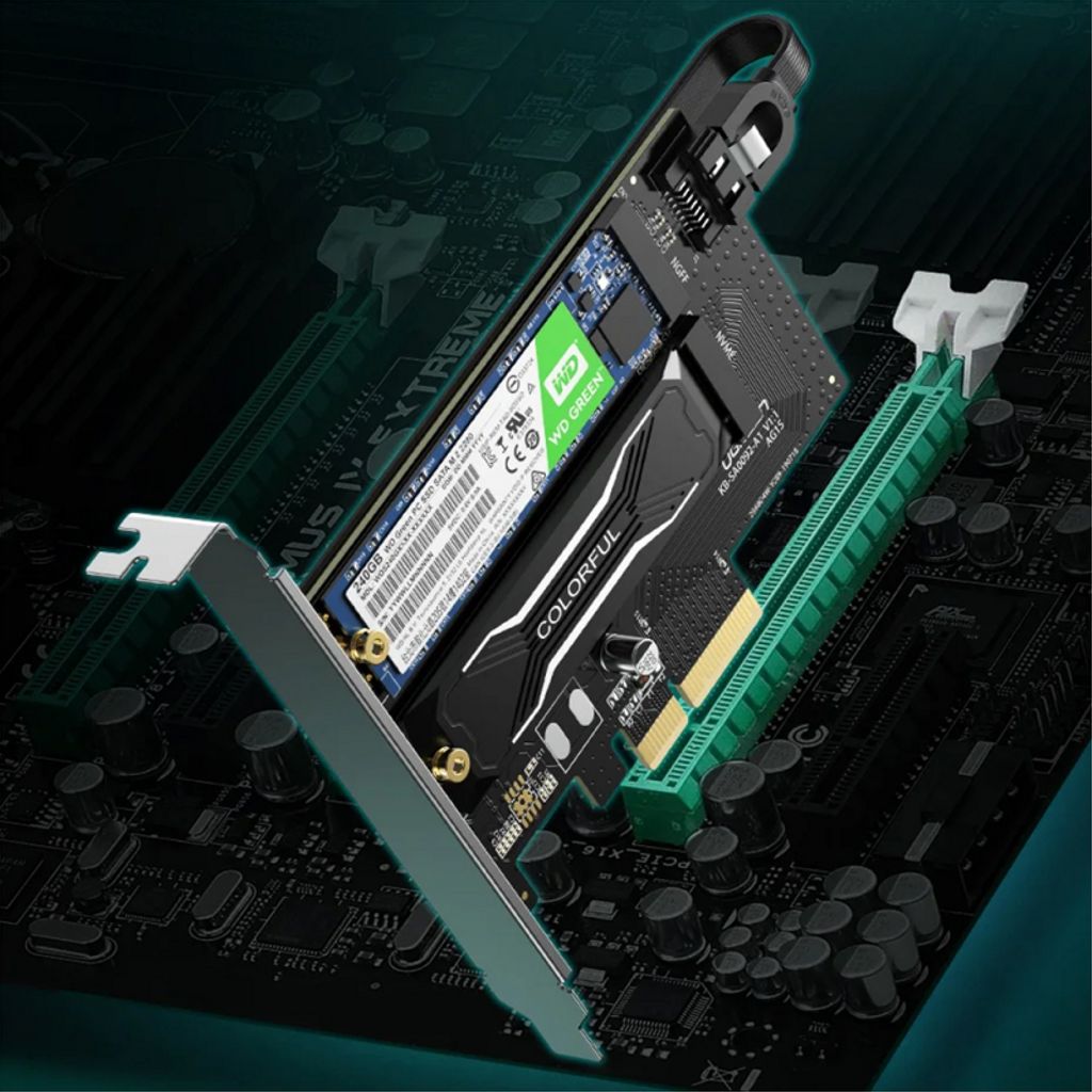 Ugreen CM302 SSD-udvidelsesadapter til M.2 NVMe/SATA til PCIe 3.0 x4 - Sort