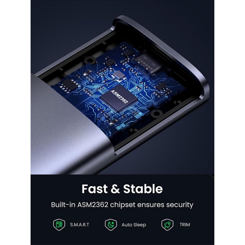 UGREEN CM767 Ekstern SSD-kabinet til M.2 NVMe – Grå