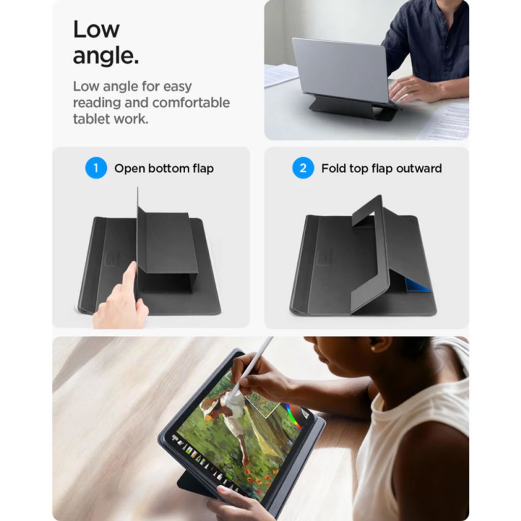 Spigen Slim Fold skrivbordsstativ för Laptop upp till 14" LD201-S7 - Svart