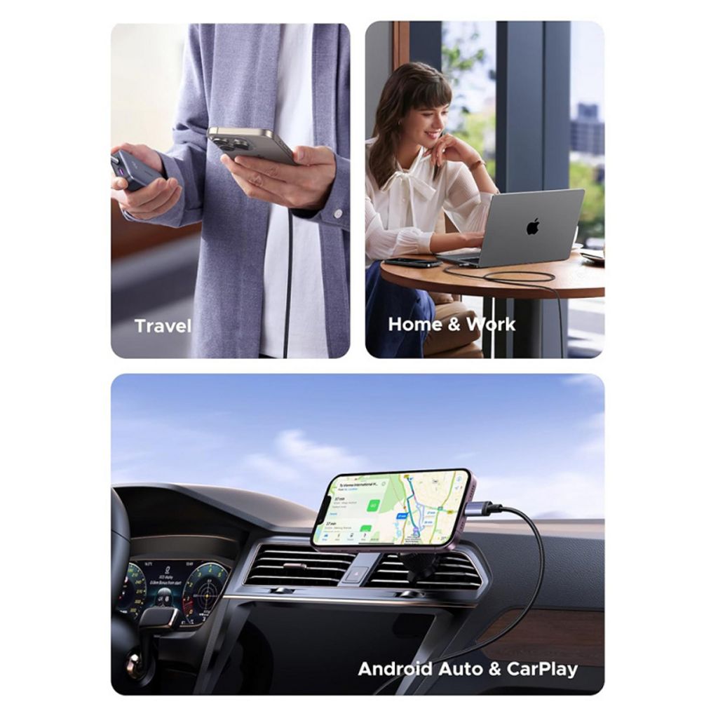 Ugreen L532 USB-C till USB-C kabel 240W, 3m – Grå