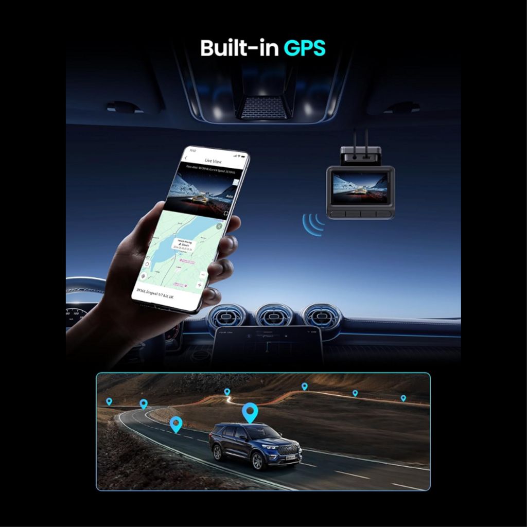 DDPAI Autokamera Z50 Pro Dual etu- ja takakameralla 4K – Musta