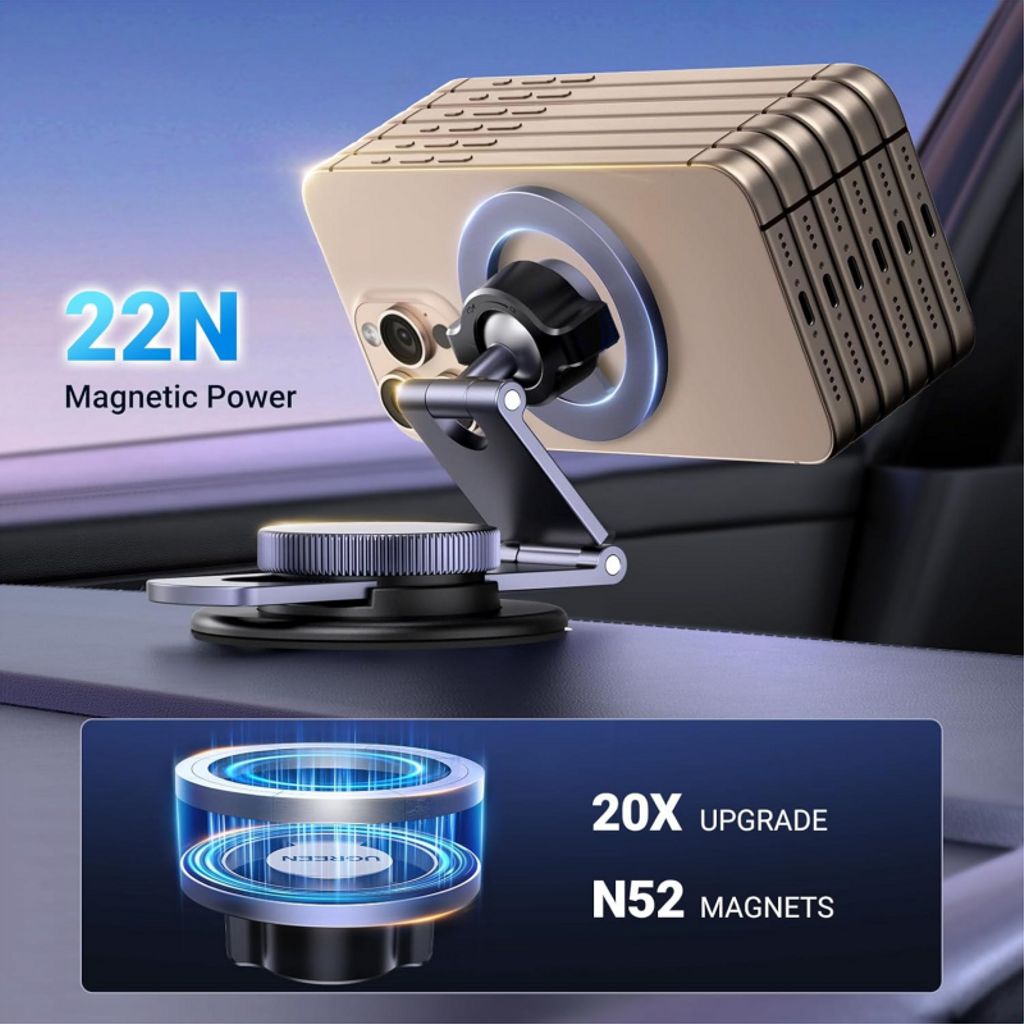 UGREEN LP865 Universal Magnetisk Bilholder til Dashboard – Sort
