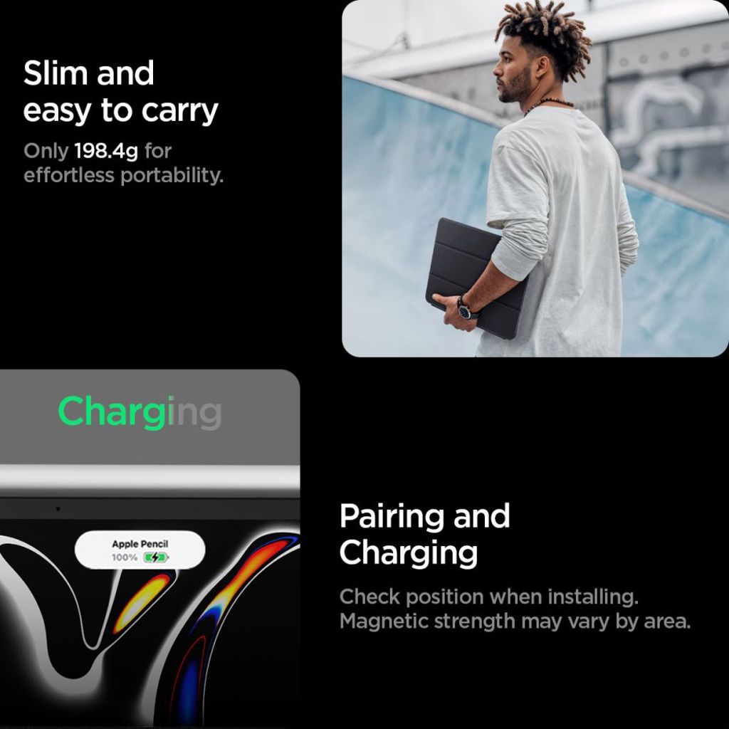 Spigen Liquid Air Folio Etui til iPad Pro 11" 2024-2025 - Svart