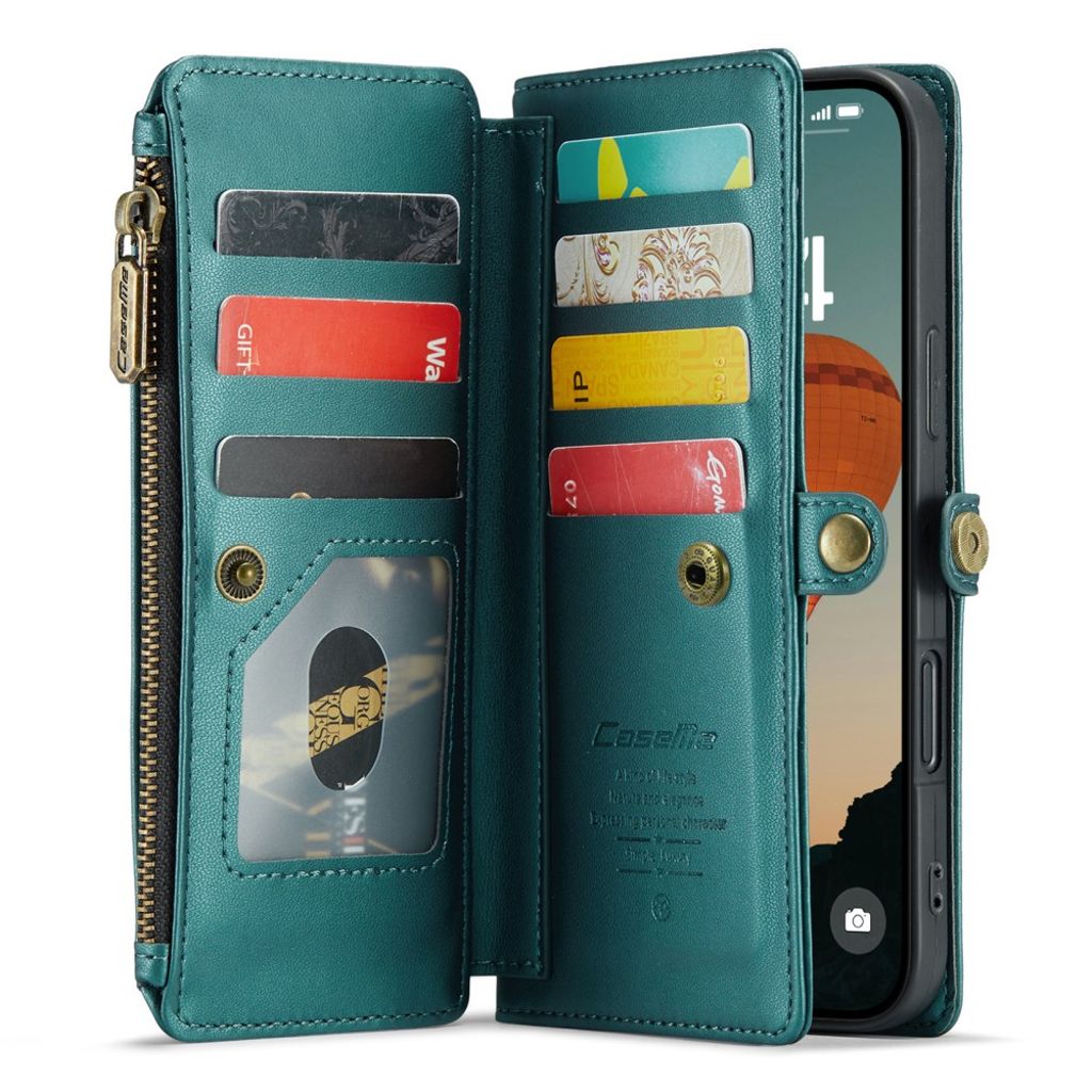 CASEME iPhone 16 Cover with 10 Card Slots - Green
