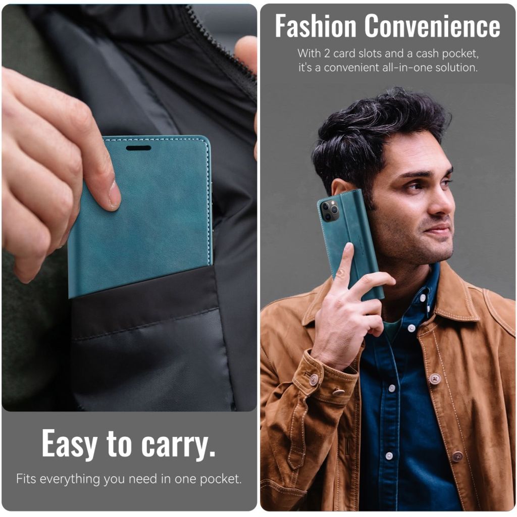 CASEME iPhone 11 Pro Max Plånboksfodral RFID-blockerande – Grön