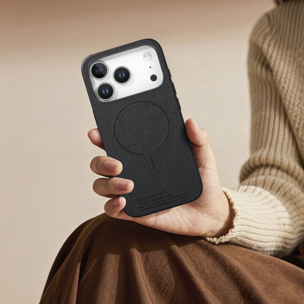 iPhone 18 Pro & iPhone 17 Pro MagSafe kompatibelt Cover Tekstilstruktur - Sort