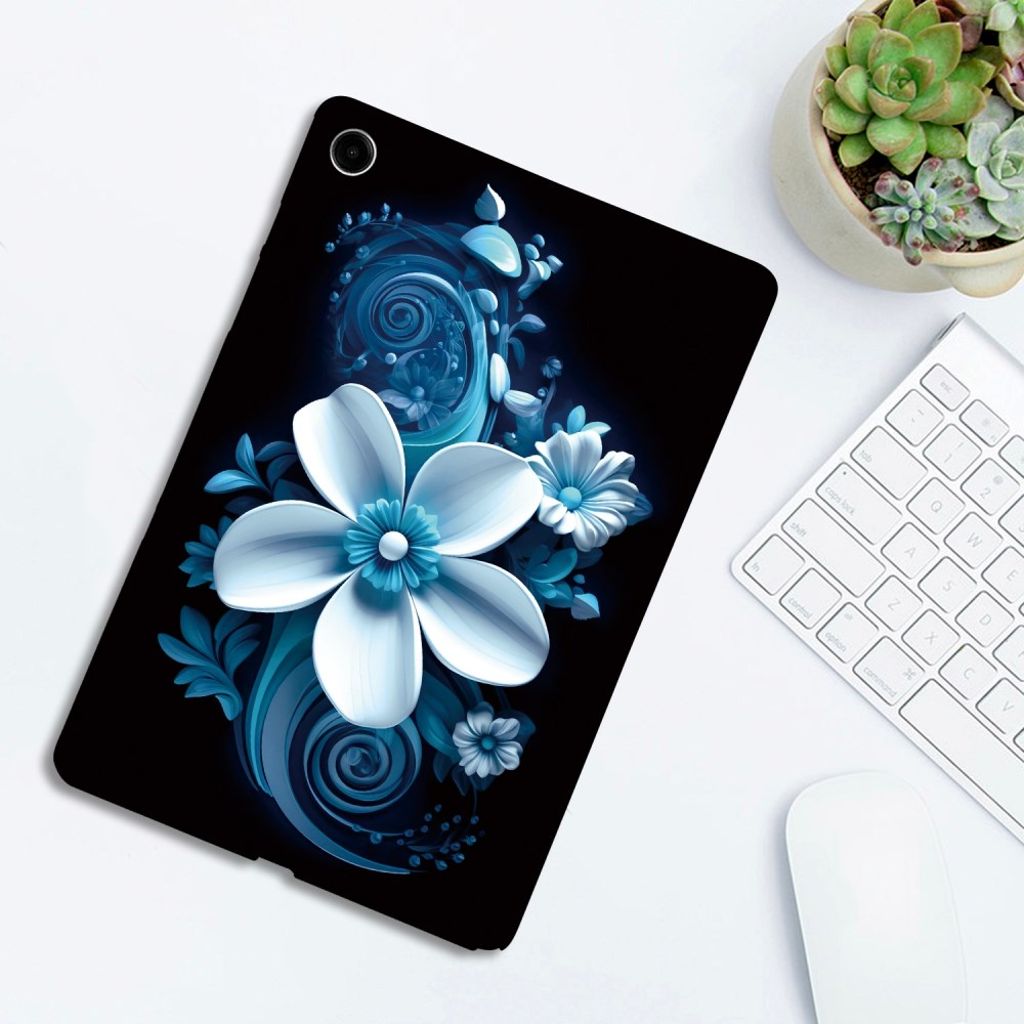 Samsung Galaxy Tab A11 Plus Deksel med trykk - Blå blomster