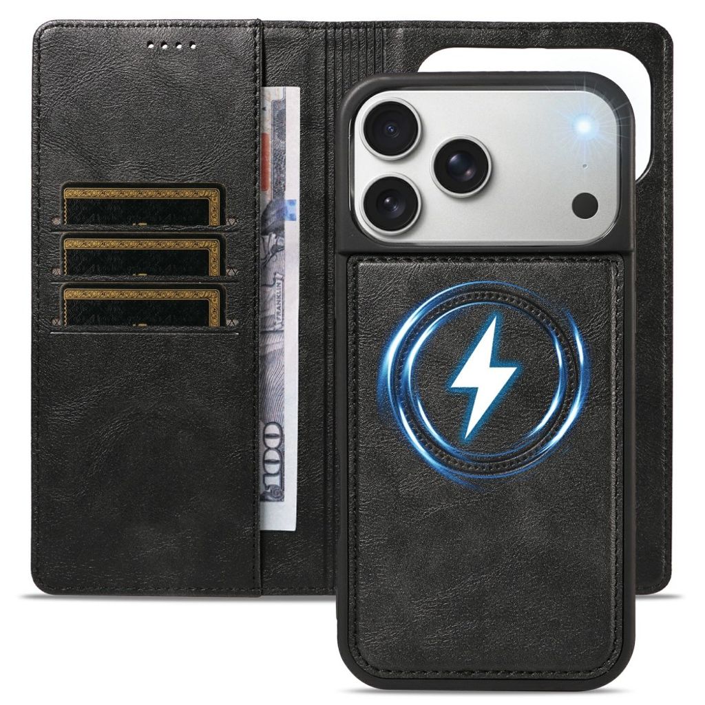 iPhone 18 Pro Max/17 Pro Max Irrotettava MagSafe-lompakkokotelo - Musta